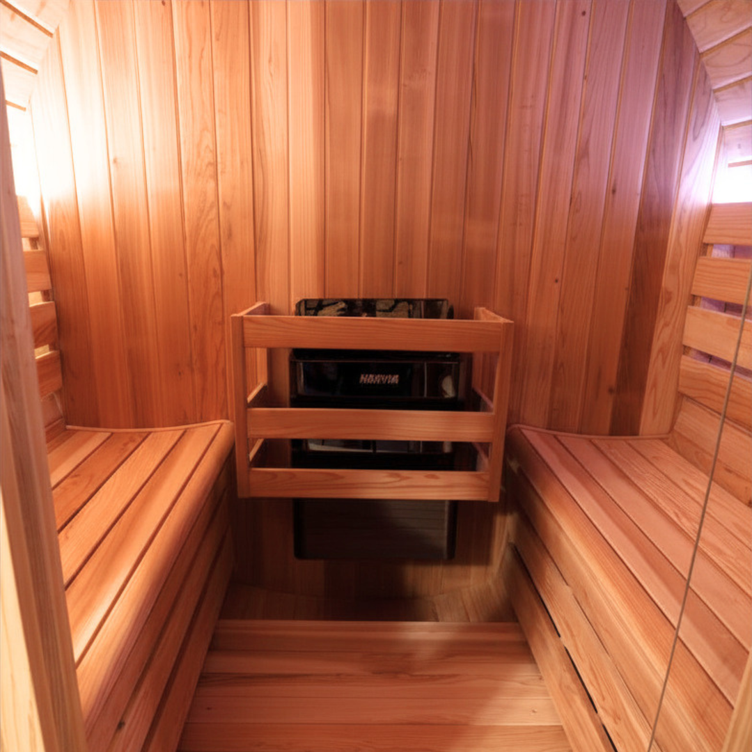 peak sauna ice arthur with porch traditional outdoor sauna interior view