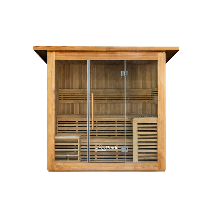 The Macedon traditional cabin sauna front view by Peak Sauna and Ice in Melbourne