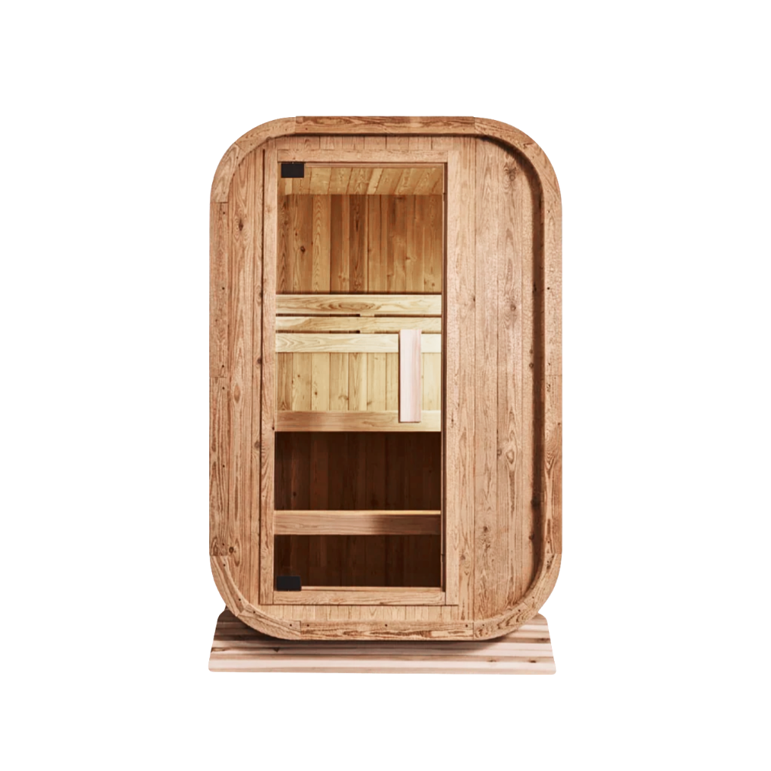 Peak Mini Stirling Outdoor Traditional Sauna front view