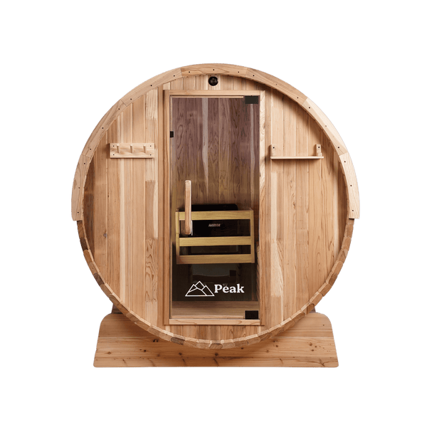 Eliza barrel traditional sauna front view in mornington peninsula