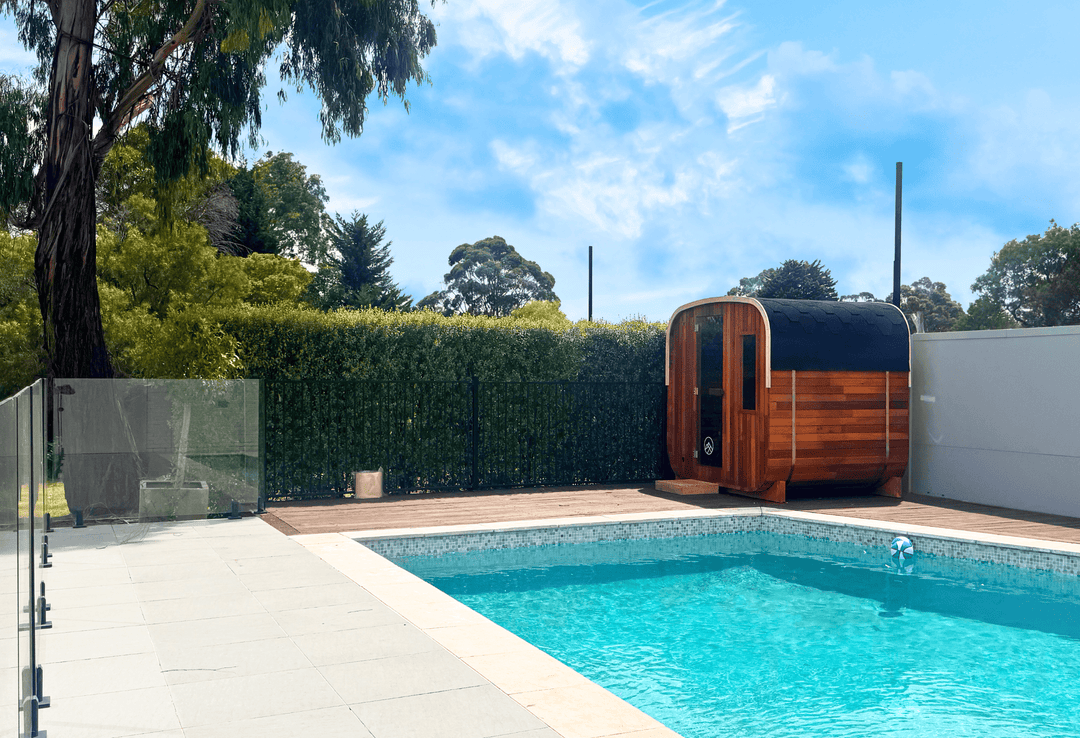 the stirling sauna by the pool side by peak sauna and ice in melbourne